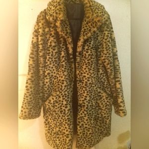 SOLD Faux leopard coat